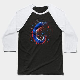 Patriotic Blue Shrimp Baseball T-Shirt